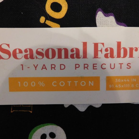 NWT Halloween Ghost & BOO! Seasonal Fabric 1 Yard - Picture 4 of 4